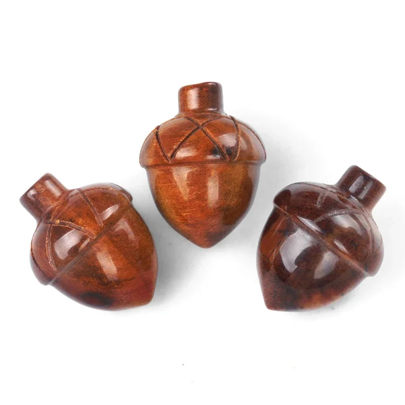 1x Pine Nut (Acorn) Crystal – 20×26 mm Carved Ornament (No Hole)