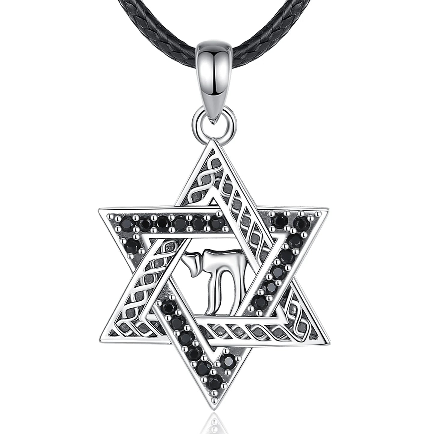 Pendentif Étoile de David en argent sterling 925 Eudora – Collier amulette hexagramme vintage YHWH | Bijou religieux, cadeau pour femmes et hommes