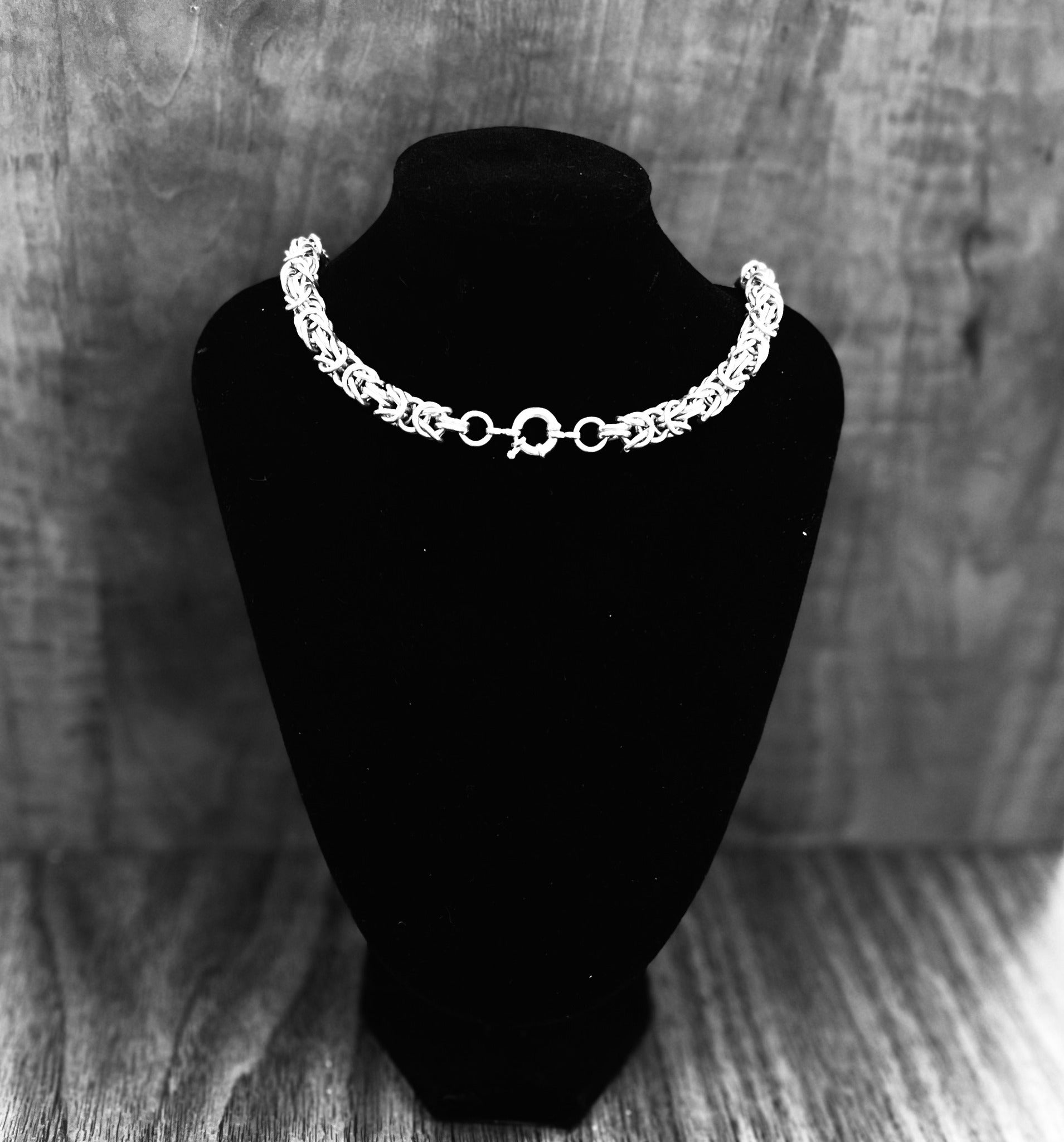 925 Sterling silver Byzantine bracelet with custom clasp