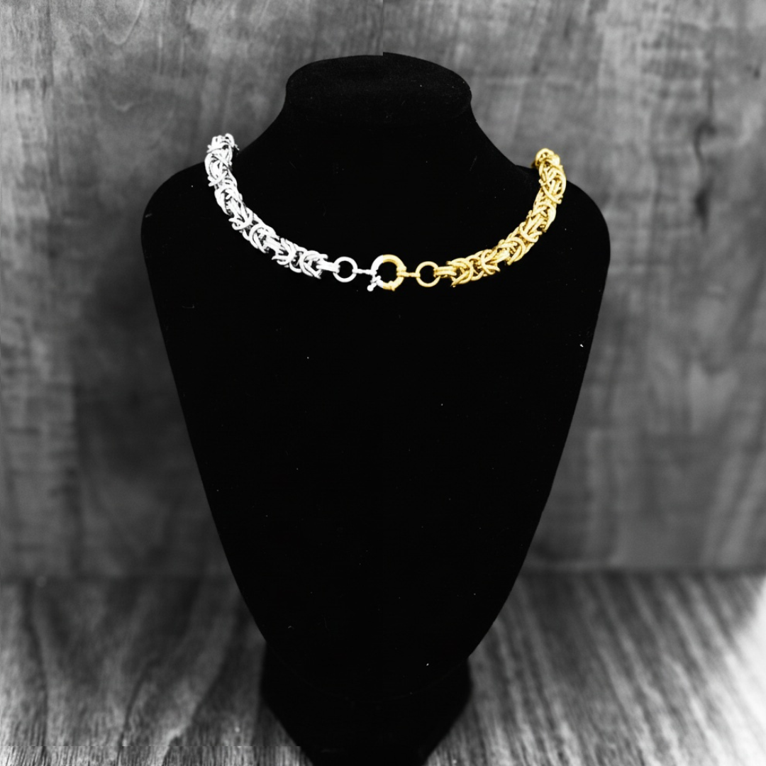 Byzantine bracelet handcrafted in Quebec, high jewelry finish