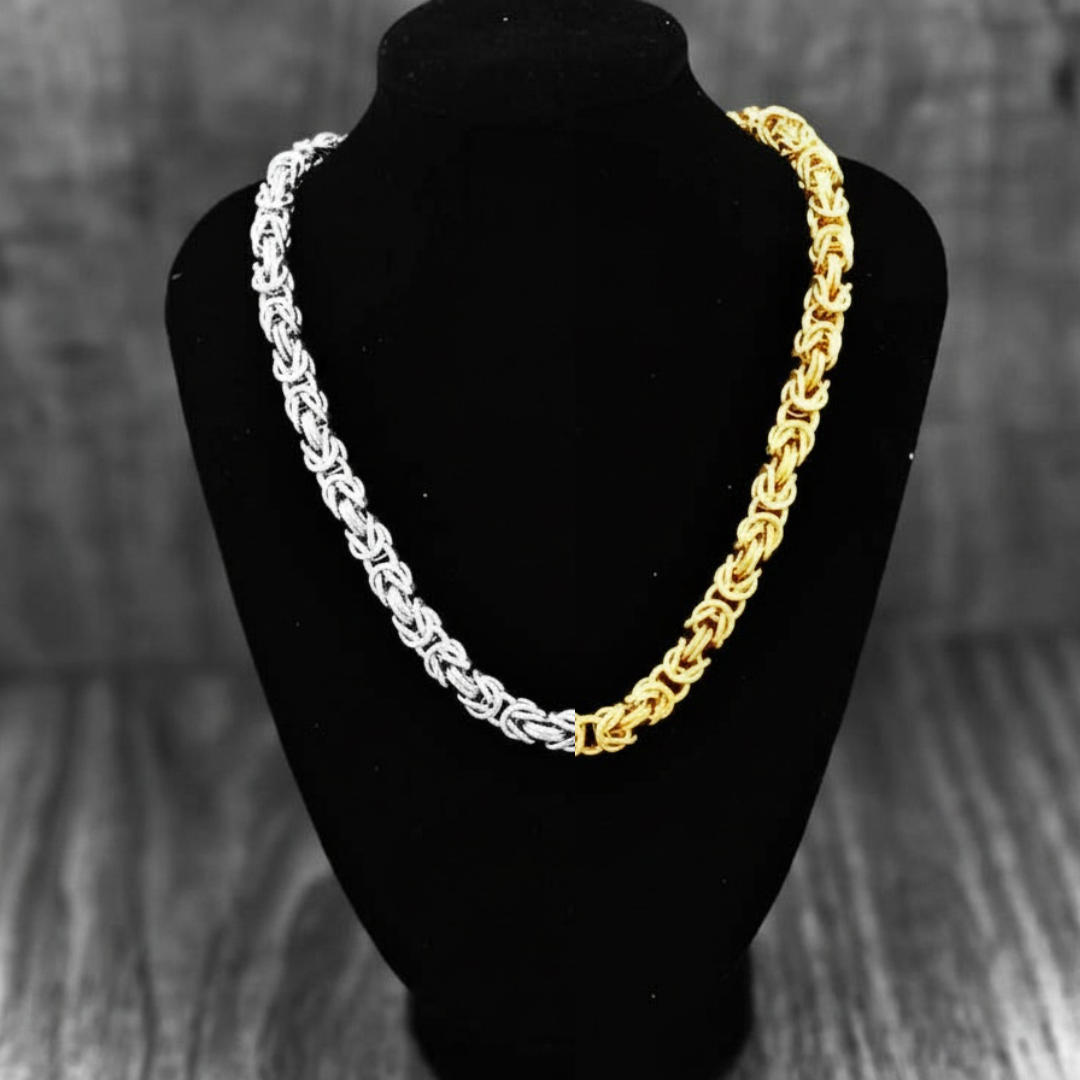 Byzantine chain handcrafted in Quebec, high jewelry finish