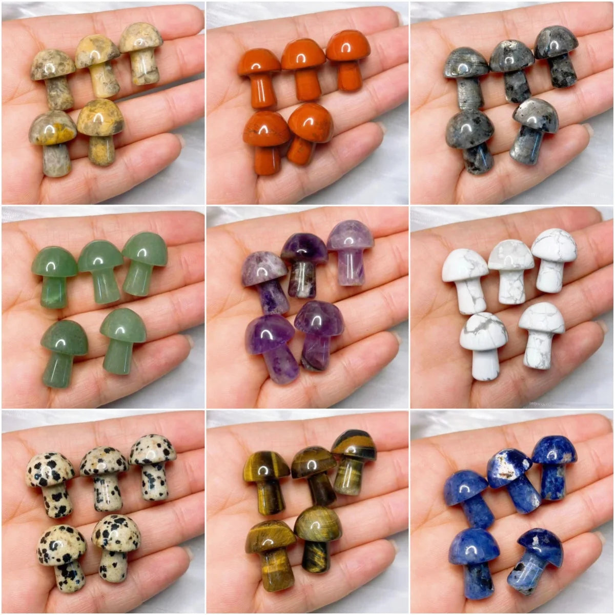 1x Mini Mushroom Crystal 9x20 mm – Multi-Stone Collection