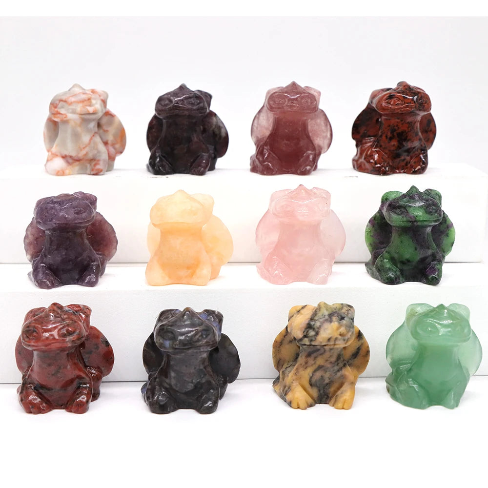 10x Hand-Carved Crystal Dragon – 30 mm “Toothless” Mini Figurine (Multi-Stone Collection)