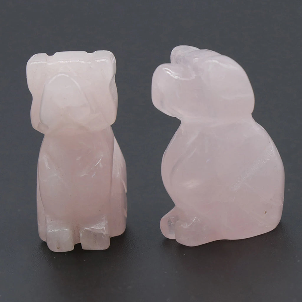 1x Hand-Carved Crystal Dog – 27×17 mm Mini Figurine (Multi-Stone Collection)