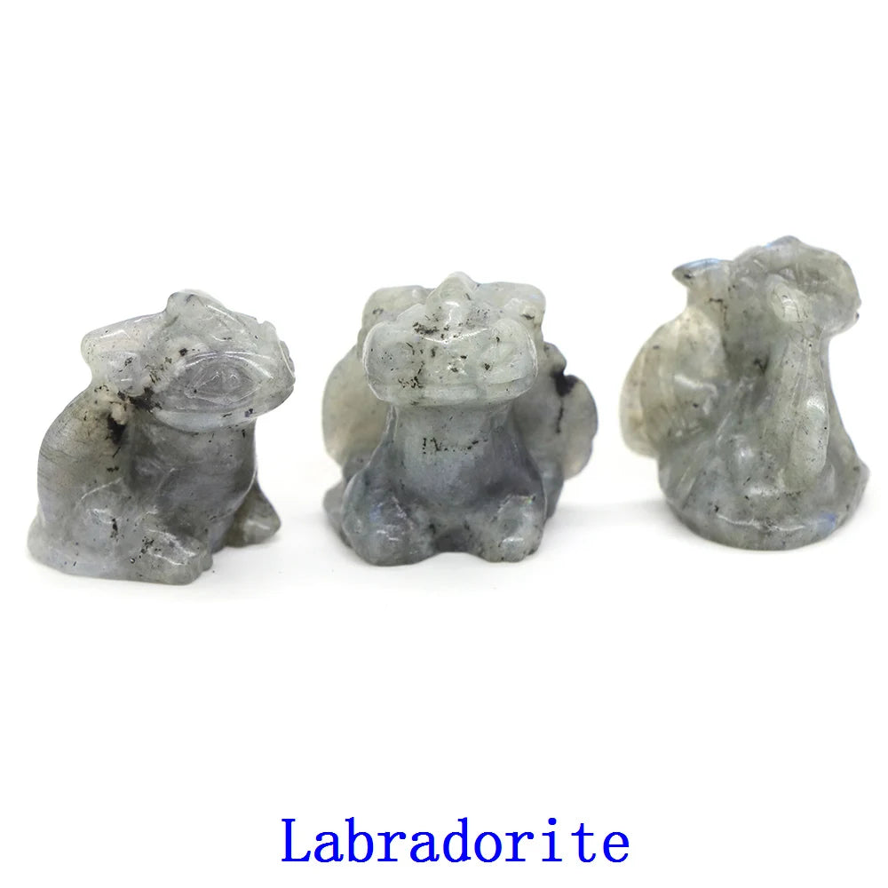 1x Hand-Carved Crystal Dragon – 30 mm “Toothless” Mini Figurine (Multi-Stone Collection)
