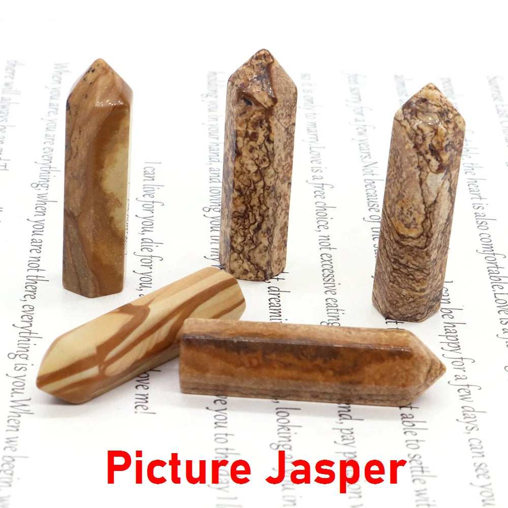 5x 40 mm Crystal Point Wand (Quartz Tower) – 30-Color Collection