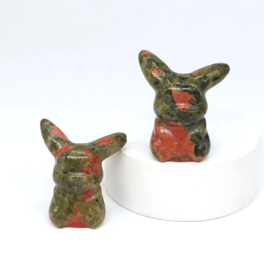 1x Hand-Carved Crystal “Pikachu” – 30 mm Mini Figurine (Multi-Stone Collection)
