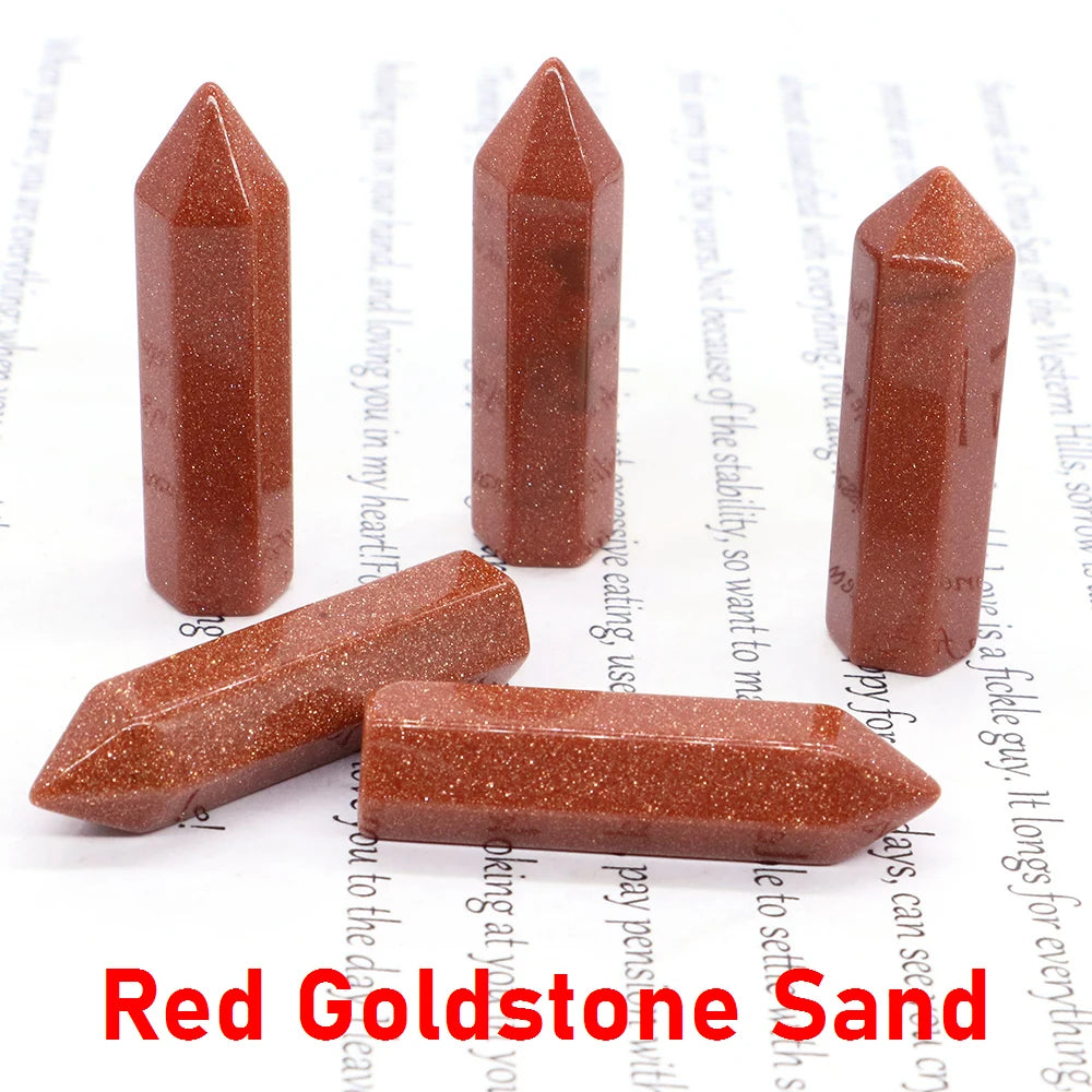 20x 40 mm Crystal Point Wand (Quartz Tower) – 30-Color Collection