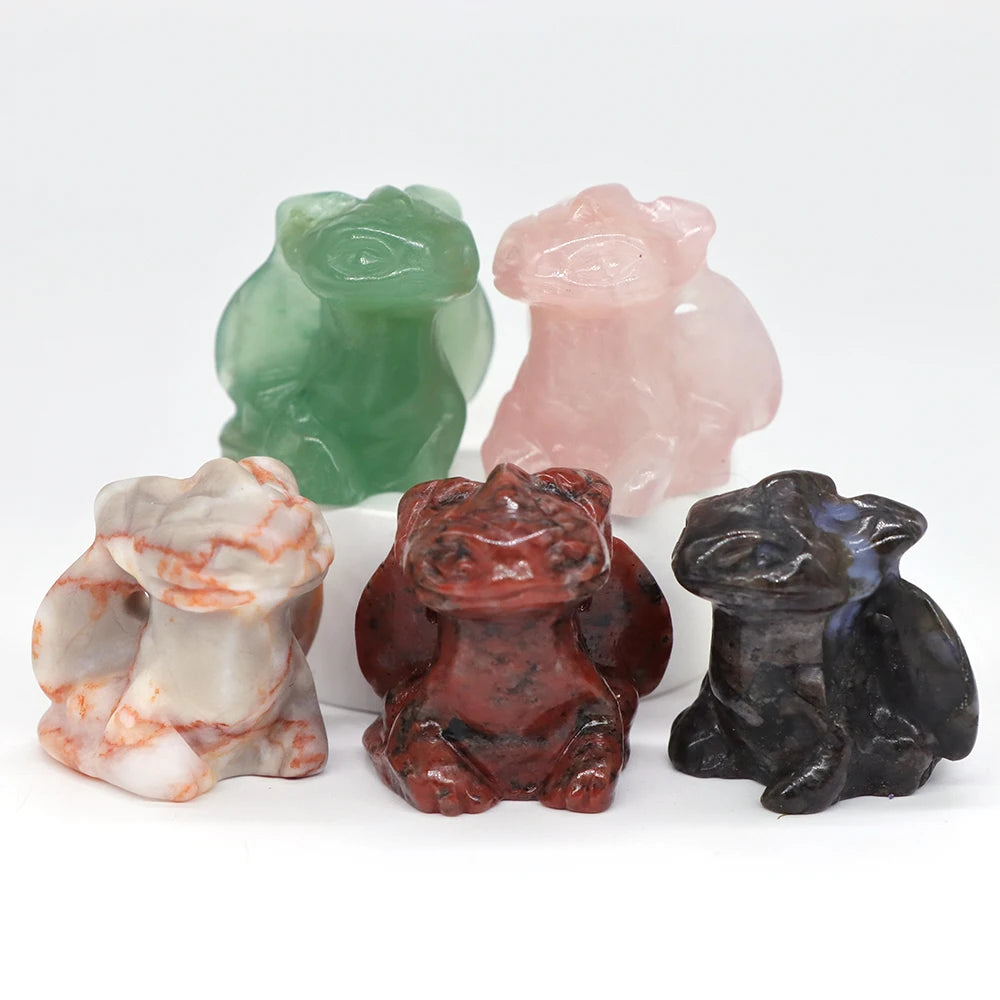 1x Hand-Carved Crystal Dragon – 30 mm “Toothless” Mini Figurine (Multi-Stone Collection)