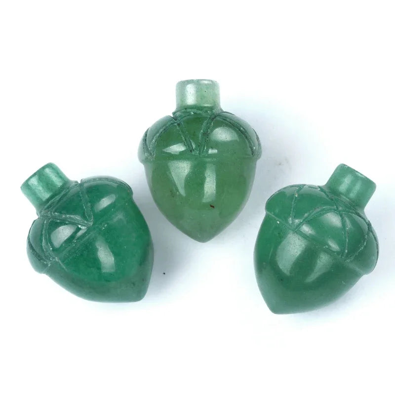 1x Pine Nut (Acorn) Crystal – 20×26 mm Carved Ornament (No Hole)