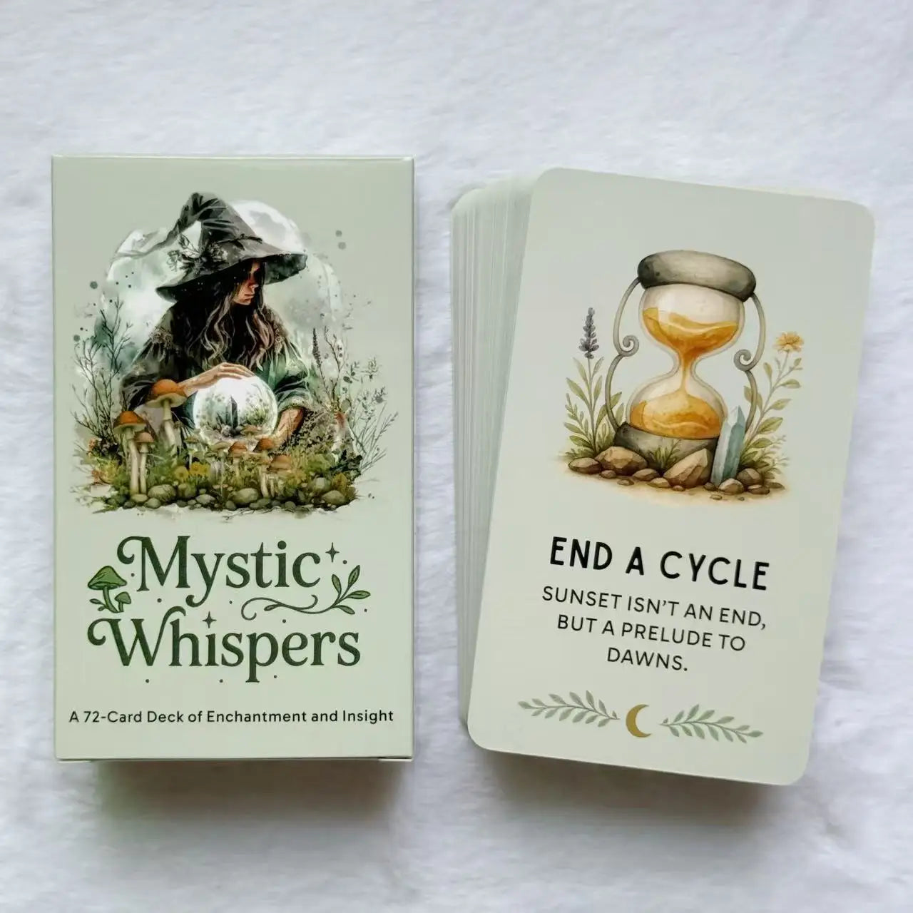 Mystic Whispers Oracle Deck – 72 Watercolor Cards (12 × 7 cm)
