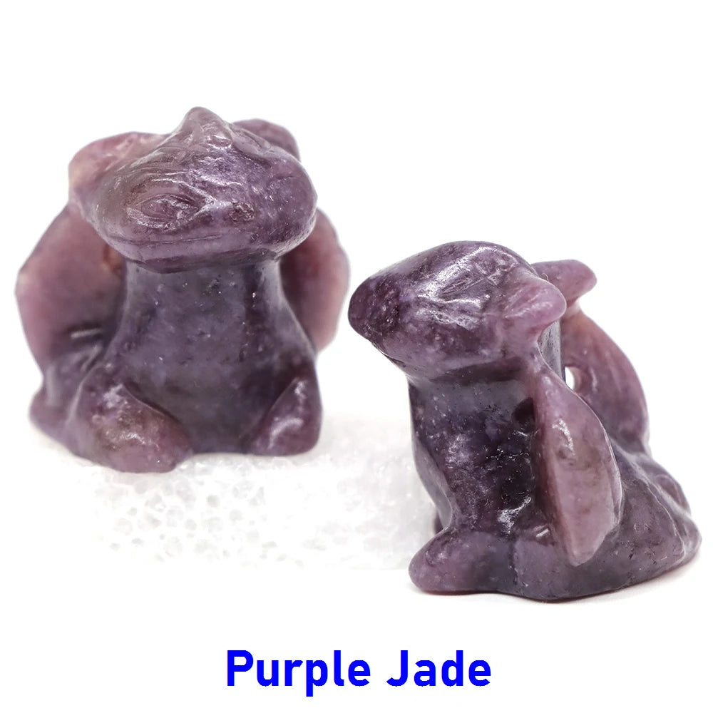 1x Hand-Carved Crystal Dragon – 30 mm “Toothless” Mini Figurine (Multi-Stone Collection)