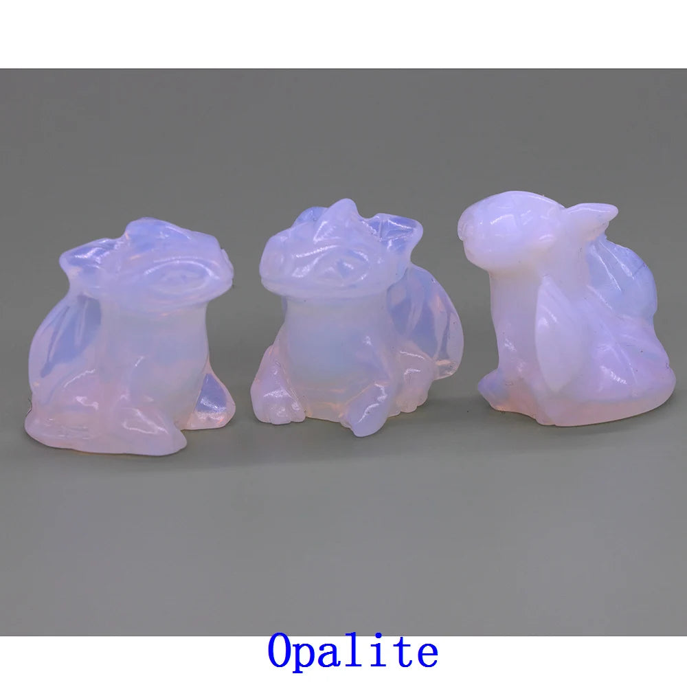 5x Hand-Carved Crystal Dragon – 30 mm “Toothless” Mini Figurine (Multi-Stone Collection)