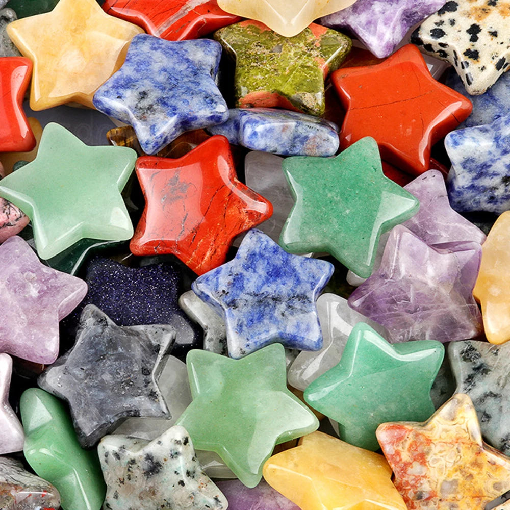 5x Five-Pointed Star Crystal Set – Multi-Stone Collection