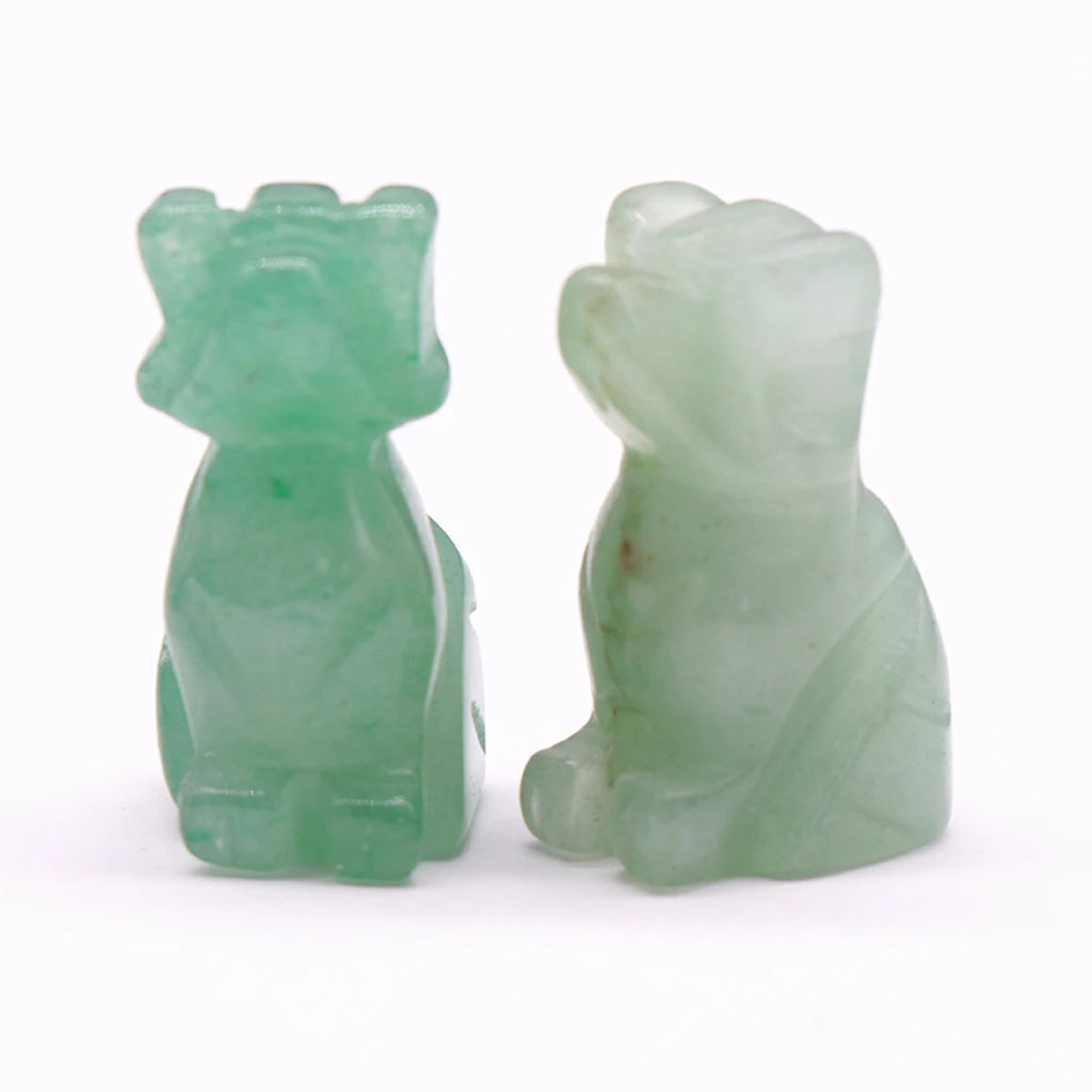 1x Hand-Carved Crystal Dog – 27×17 mm Mini Figurine (Multi-Stone Collection)