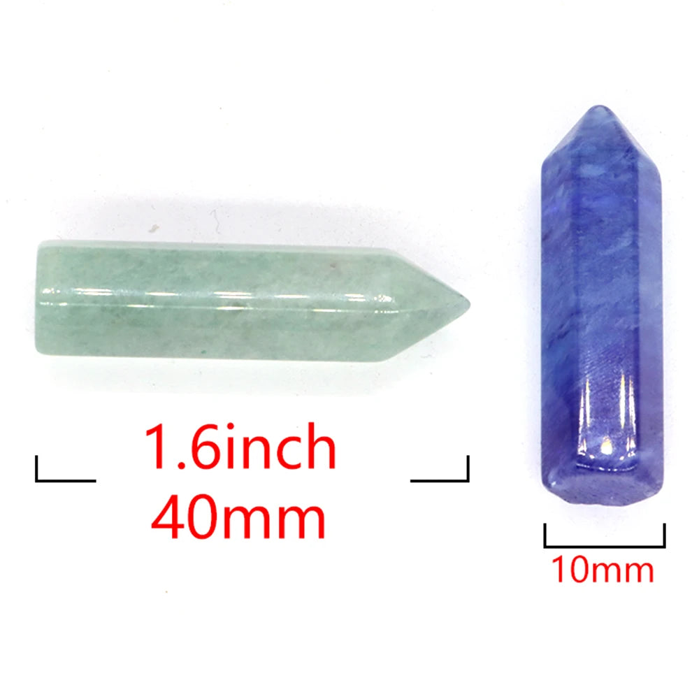 5x 40 mm Crystal Point Wand (Quartz Tower) – 30-Color Collection