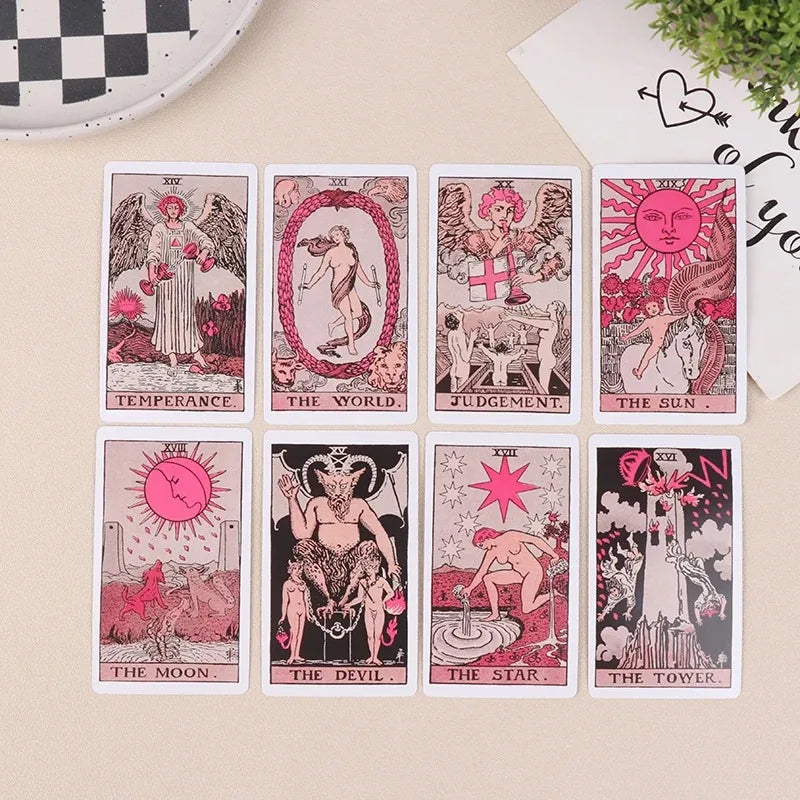 Pink Rider Waite Tarot Cards Deck Set