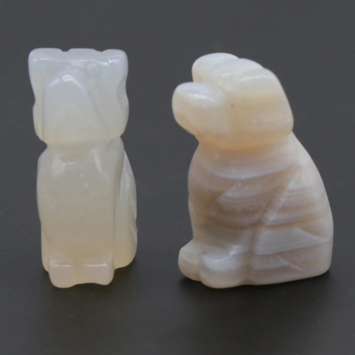 1x Hand-Carved Crystal Dog – 27×17 mm Mini Figurine (Multi-Stone Collection)