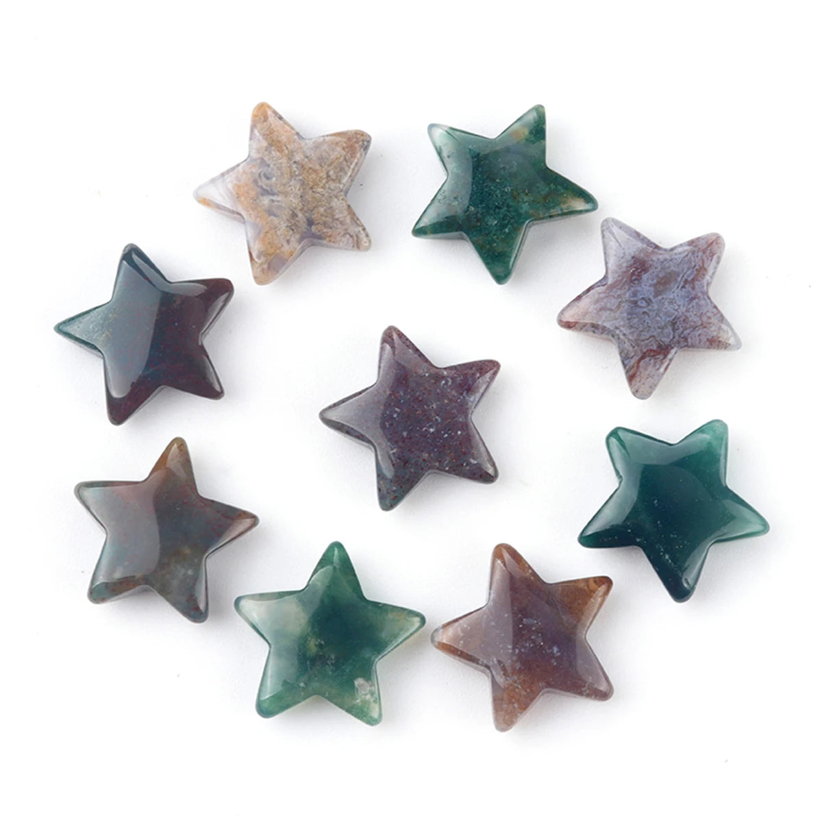 5x Five-Pointed Star Crystal Set – Multi-Stone Collection