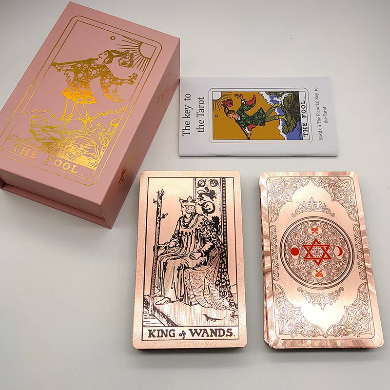 Black Gold Foil Tarot Cards – Plastic Rider Oracle Deck (New Version)