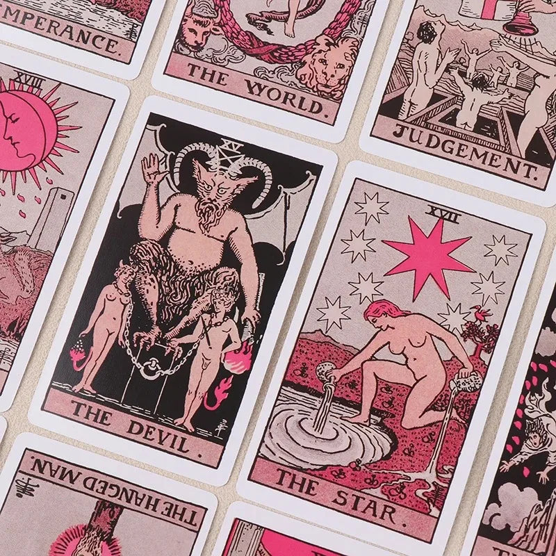 Pink Rider Waite Tarot Cards Deck Set
