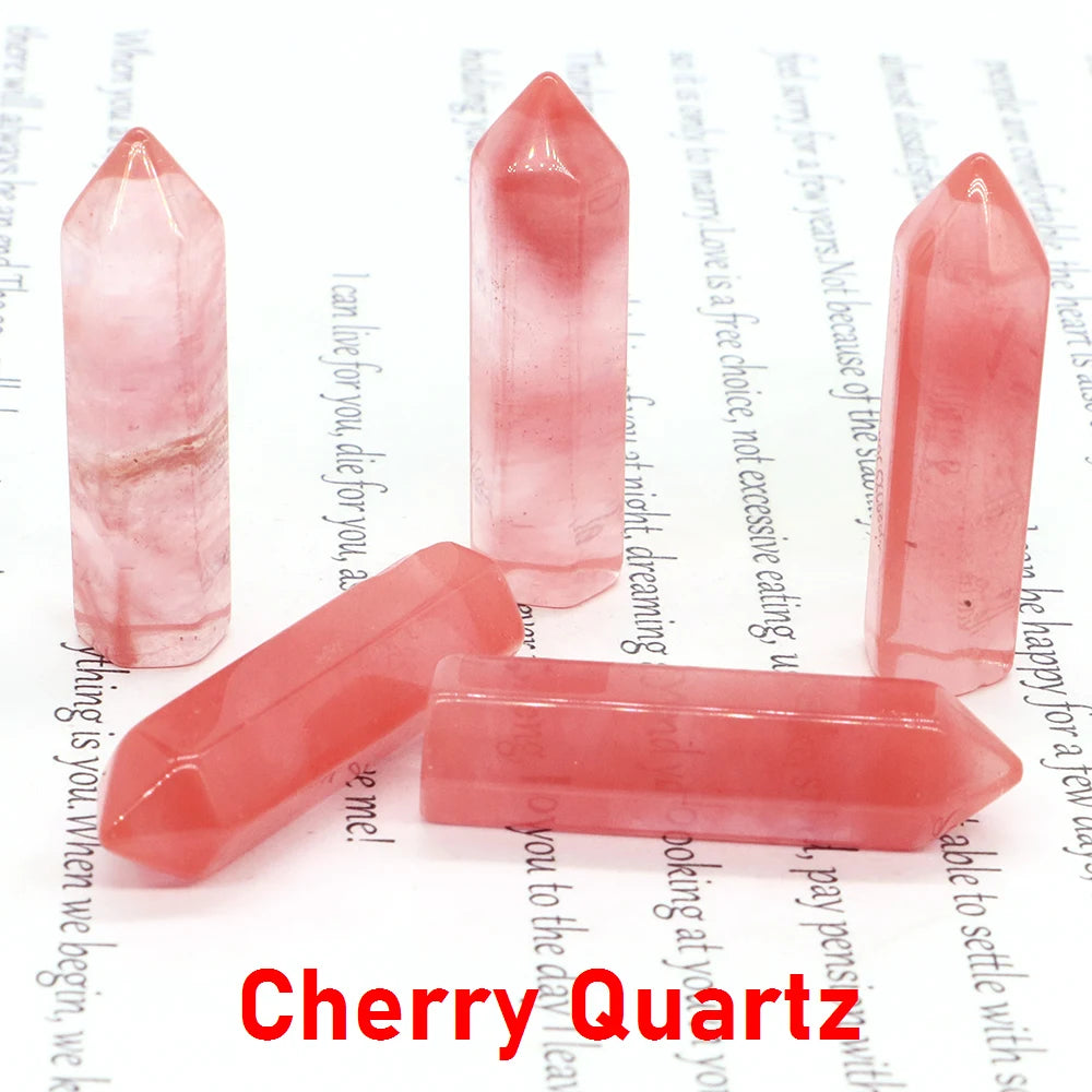 50x 40 mm Crystal Point Wand (Quartz Tower) – 30-Color Collection