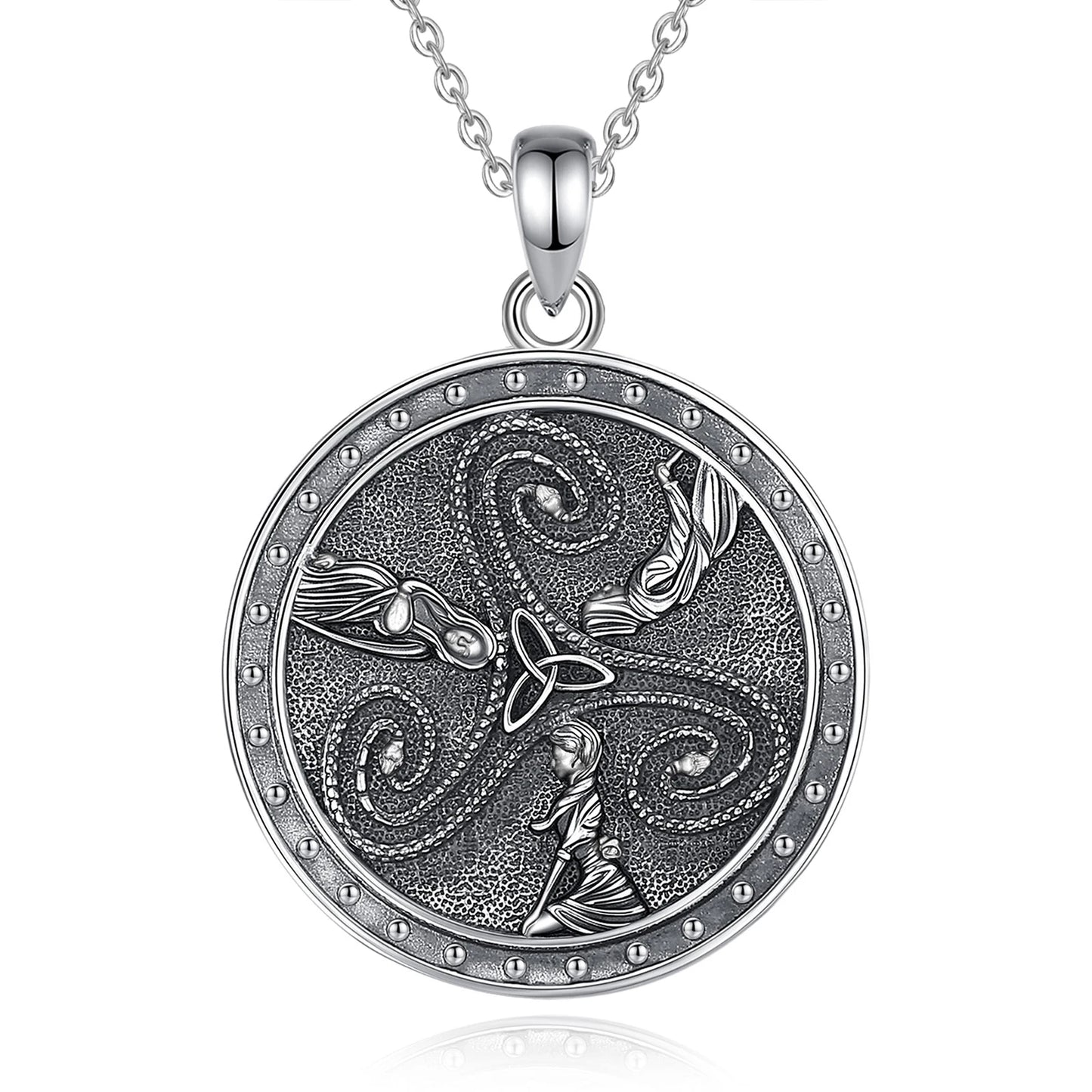 Collier Eudora en argent sterling 925 représentant la triple déesse Hécate – Pendentif amulette Triquetra à nœud celtique | Bijou païen Wicca, cadeau pour femme 