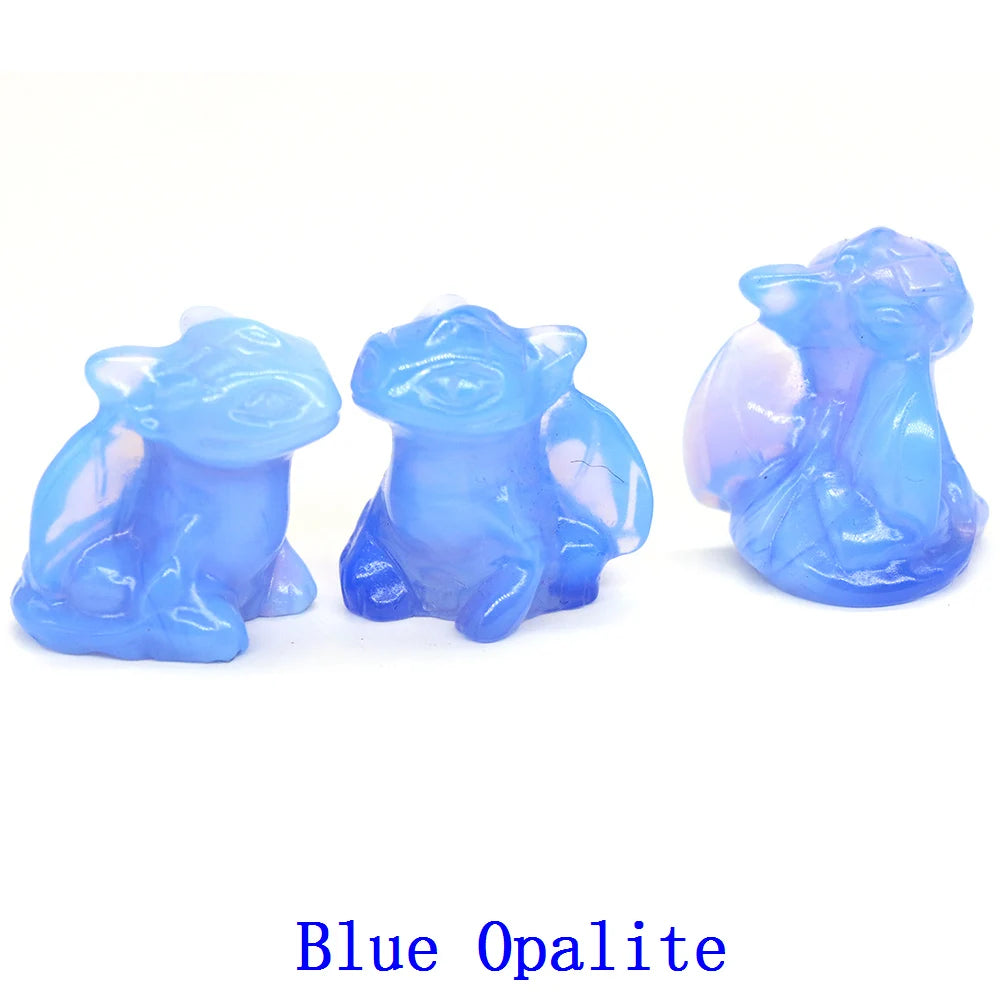 5x Hand-Carved Crystal Dragon – 30 mm “Toothless” Mini Figurine (Multi-Stone Collection)