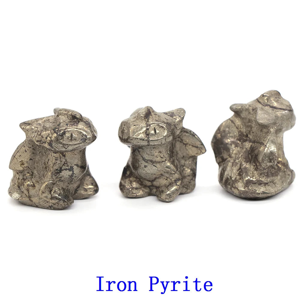 20x Hand-Carved Crystal Dragon – 30 mm “Toothless” Mini Figurine (Multi-Stone Collection)