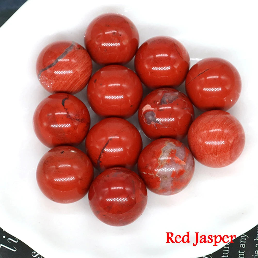 5x 16 mm Mini Crystal Sphere – Natural Stone Specimen Globe (Multi-Stone Collection)