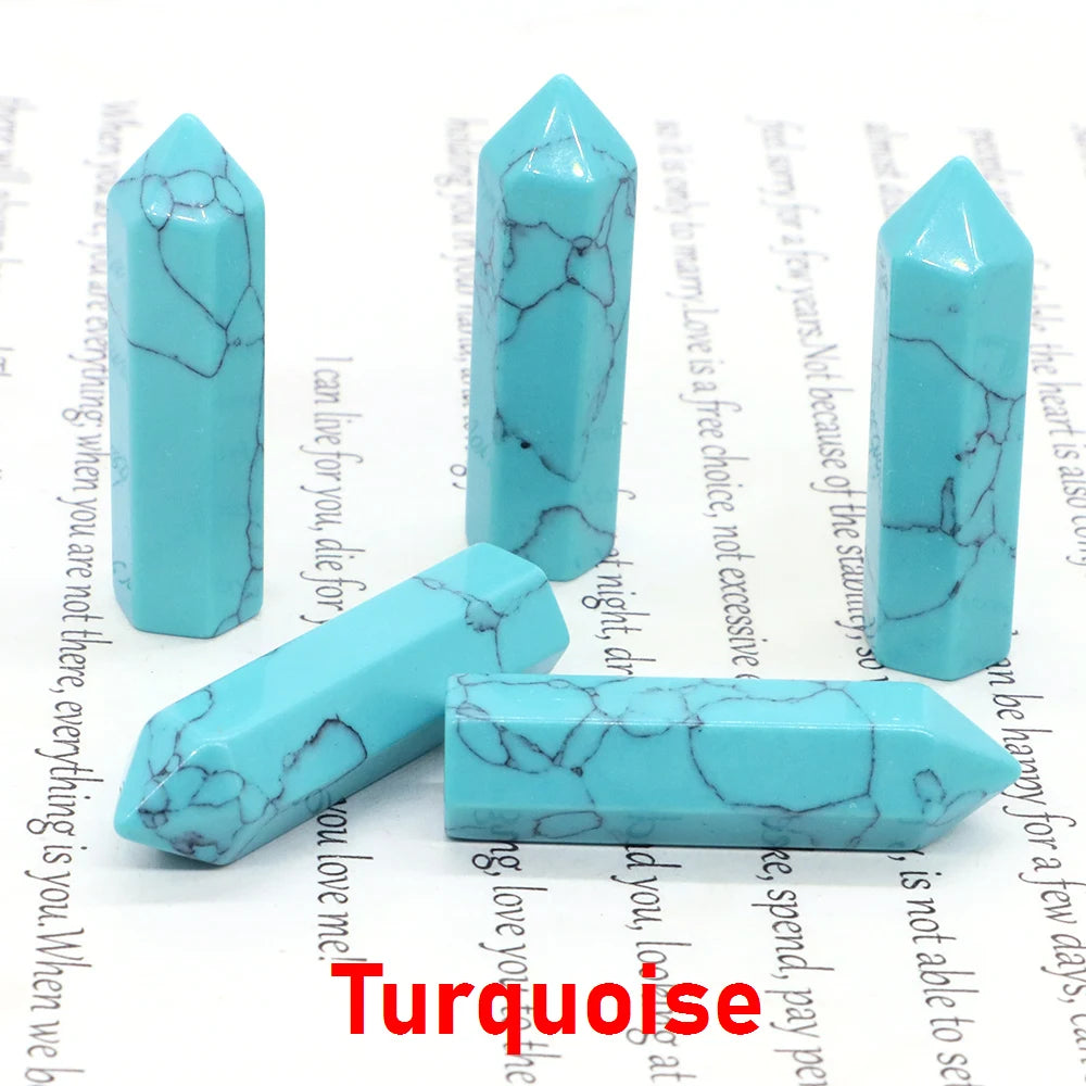 1x 40 mm Crystal Point Wand (Quartz Tower) – 30-Color Collection