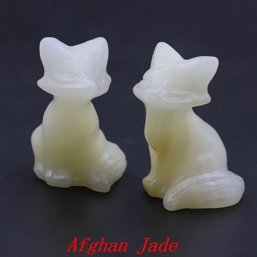 20x Hand-Carved Crystal Fox – 40 mm Figurine (Multi-Stone Collection)
