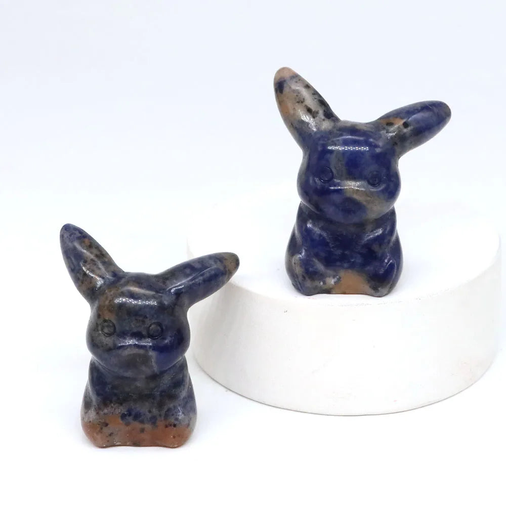 20x Hand-Carved Crystal “Pikachu” – 30 mm Mini Figurine (Multi-Stone Collection)