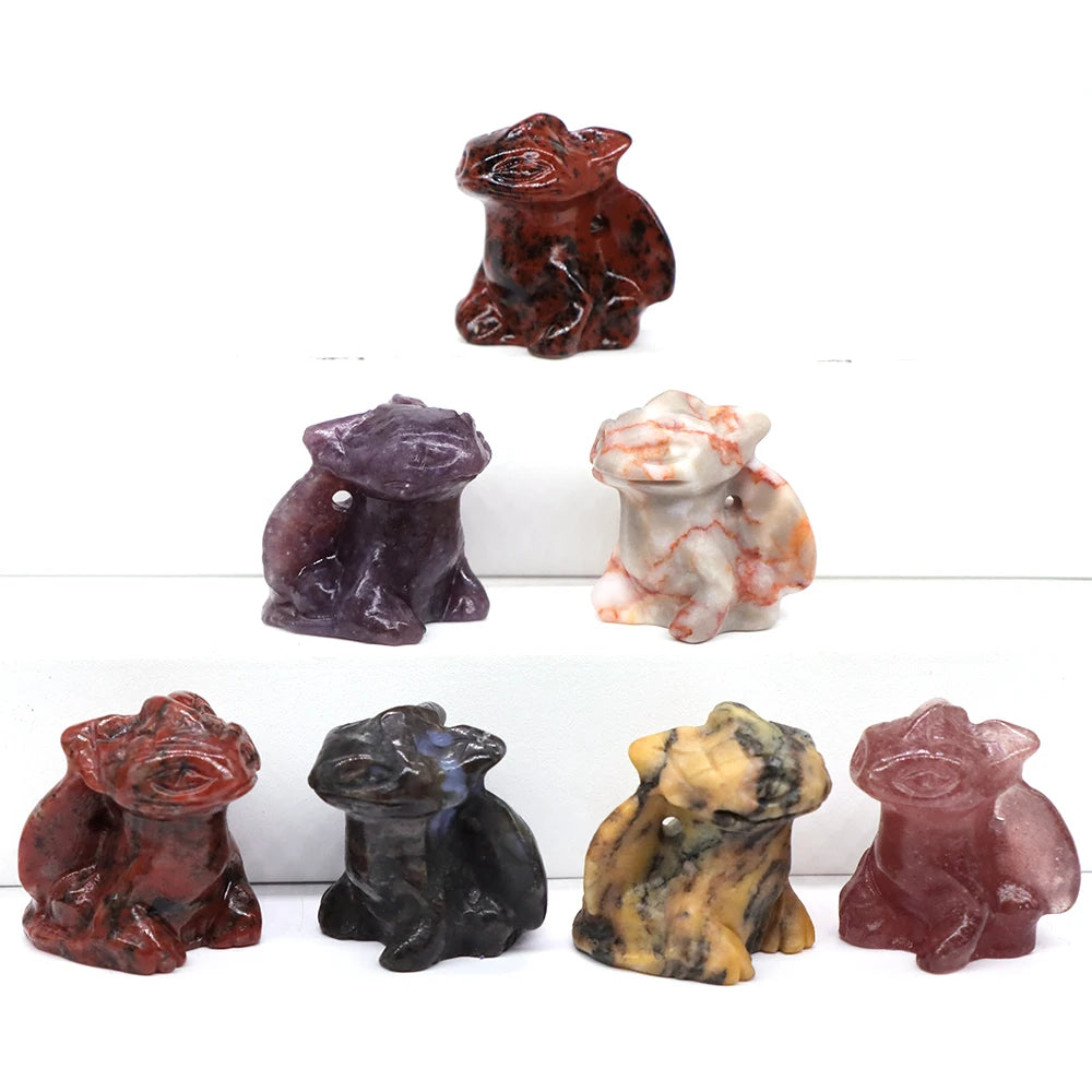 1x Hand-Carved Crystal Dragon – 30 mm “Toothless” Mini Figurine (Multi-Stone Collection)