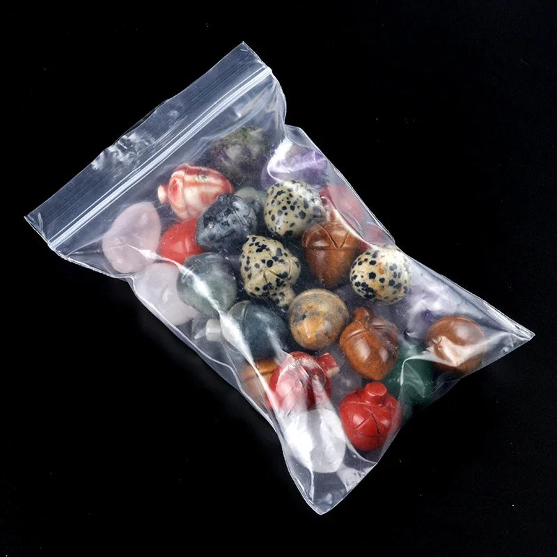 1x Pine Nut (Acorn) Crystal – 20×26 mm Carved Ornament (No Hole)