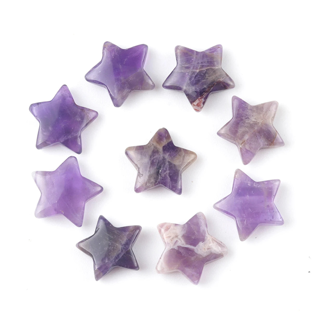 5x Five-Pointed Star Crystal Set – Multi-Stone Collection