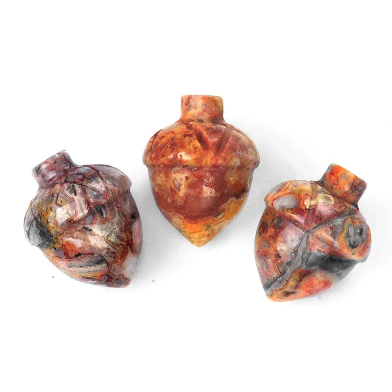 1x Pine Nut (Acorn) Crystal – 20×26 mm Carved Ornament (No Hole)