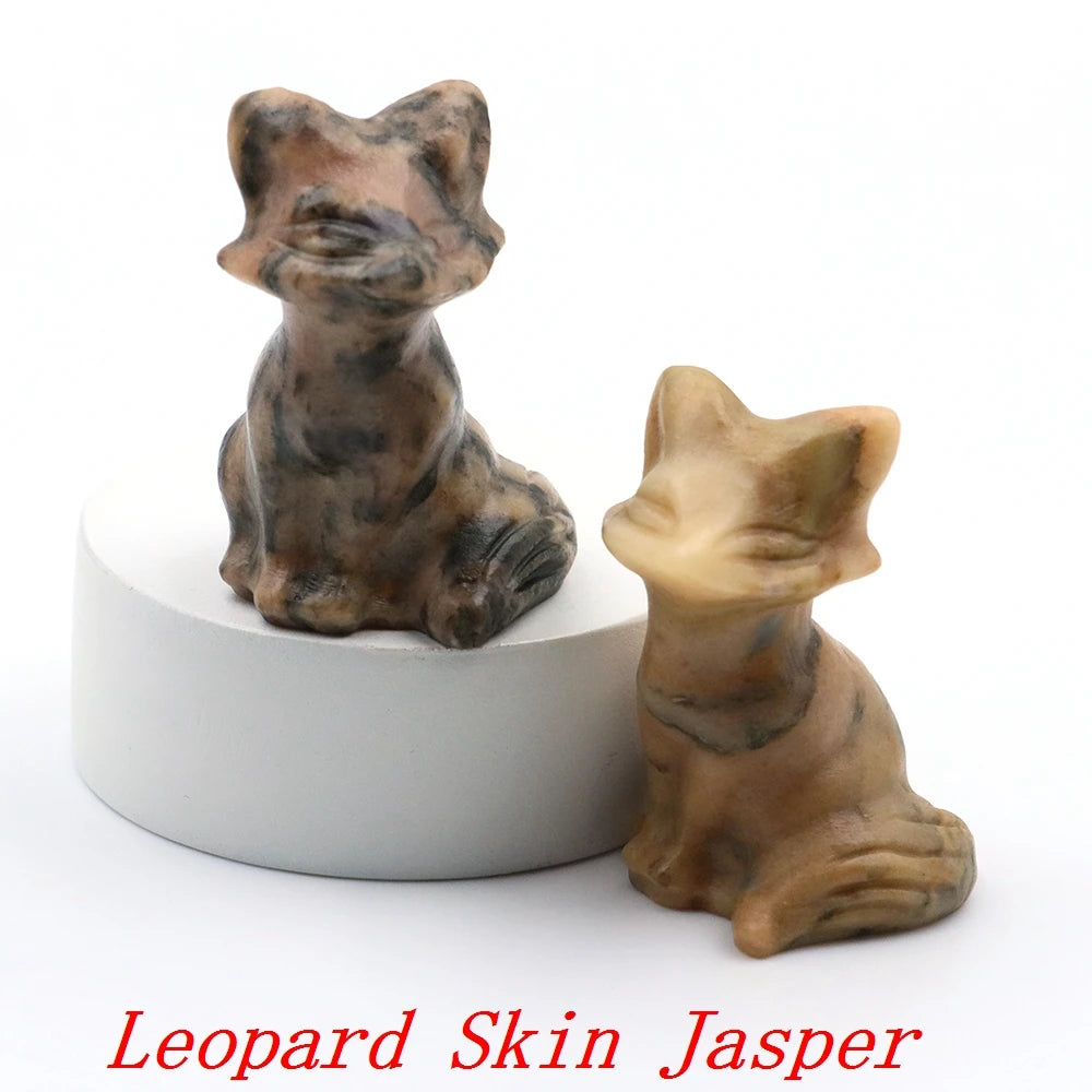 20x Hand-Carved Crystal Fox – 40 mm Figurine (Multi-Stone Collection)