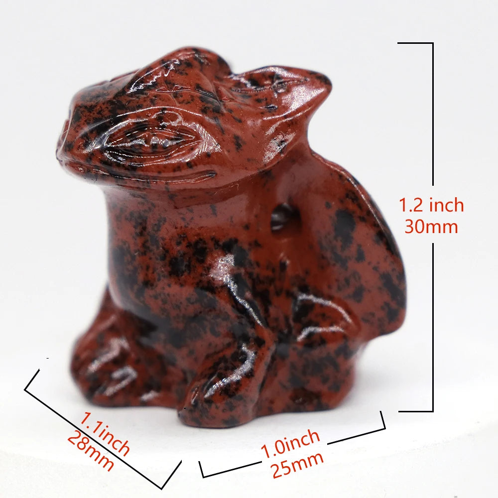 3x Hand-Carved Crystal Dragon – 30 mm “Toothless” Mini Figurine (Multi-Stone Collection)