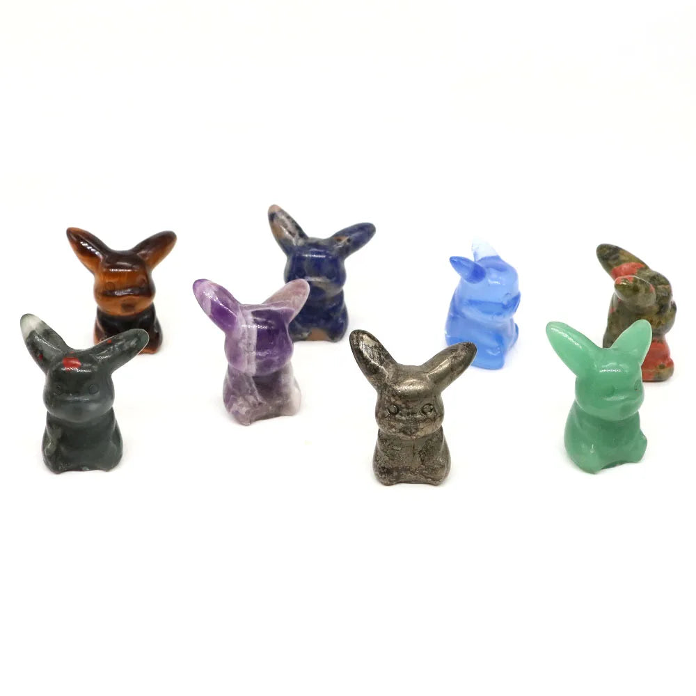 20x Hand-Carved Crystal “Pikachu” – 30 mm Mini Figurine (Multi-Stone Collection)