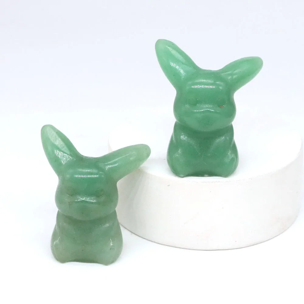 10x Hand-Carved Crystal “Pikachu” – 30 mm Mini Figurine (Multi-Stone Collection)