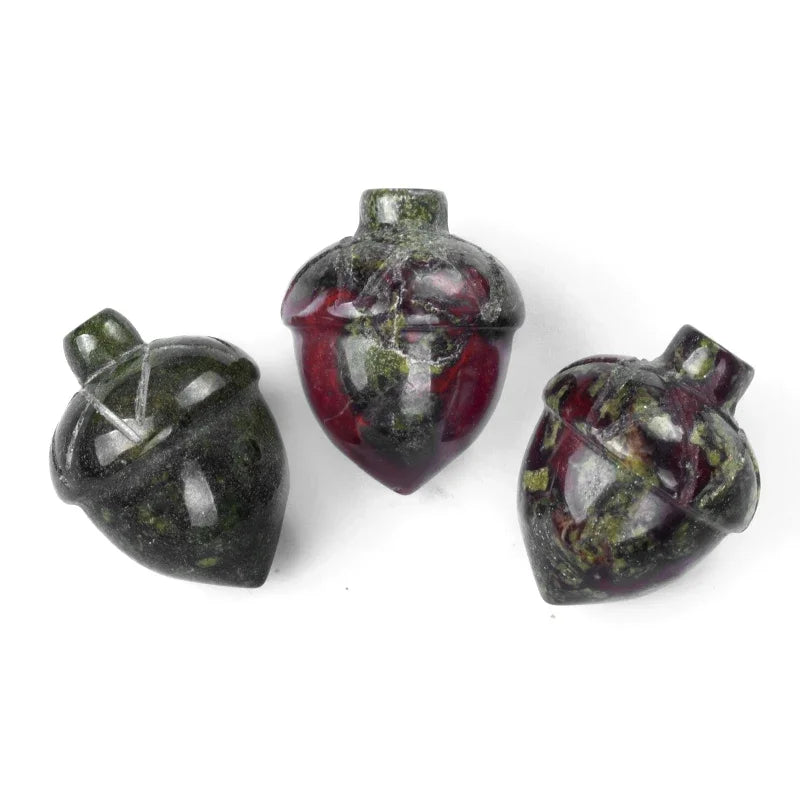 1x Pine Nut (Acorn) Crystal – 20×26 mm Carved Ornament (No Hole)