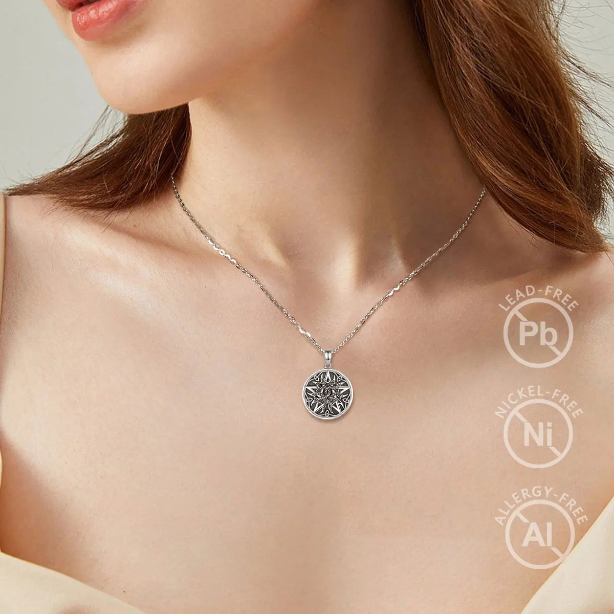 Collier Eudora en argent sterling 925 avec pentagramme et serpent – ​​Pendentif croissant de lune et nœud celtique | Bijou spirituel wiccan païen pour homme