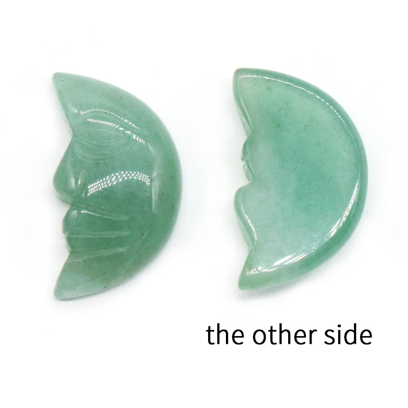 1x Hand-Carved Crystal Moon – 25×15×7 mm Mini Ornament (Multi-Stone Collection)