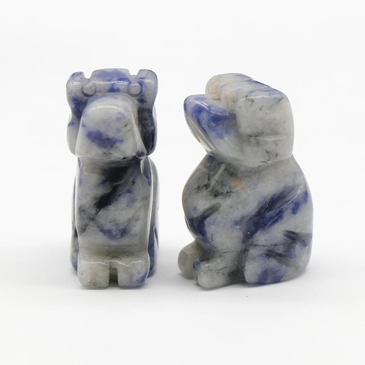 1x Hand-Carved Crystal Dog – 27×17 mm Mini Figurine (Multi-Stone Collection)