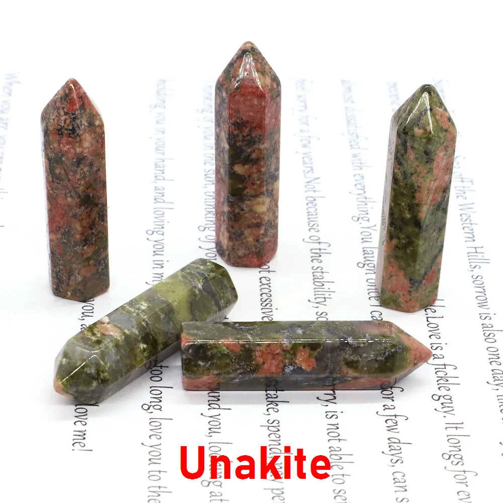 20x 40 mm Crystal Point Wand (Quartz Tower) – 30-Color Collection