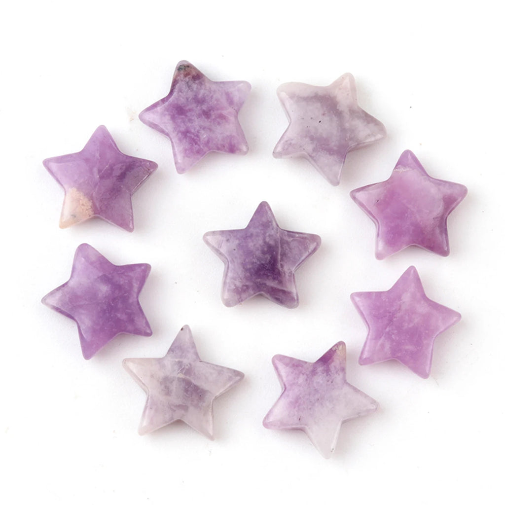 5x Five-Pointed Star Crystal Set – Multi-Stone Collection