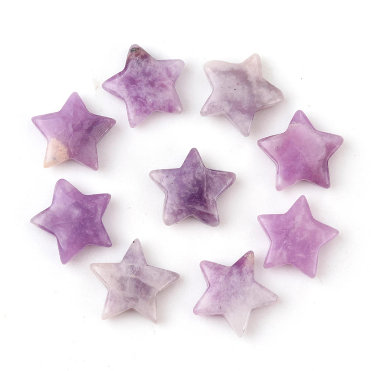 5x Five-Pointed Star Crystal Set – Multi-Stone Collection