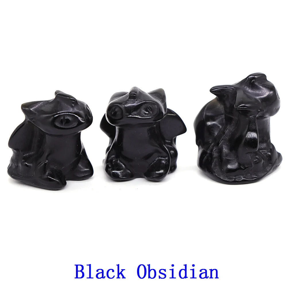1x Hand-Carved Crystal Dragon – 30 mm “Toothless” Mini Figurine (Multi-Stone Collection)
