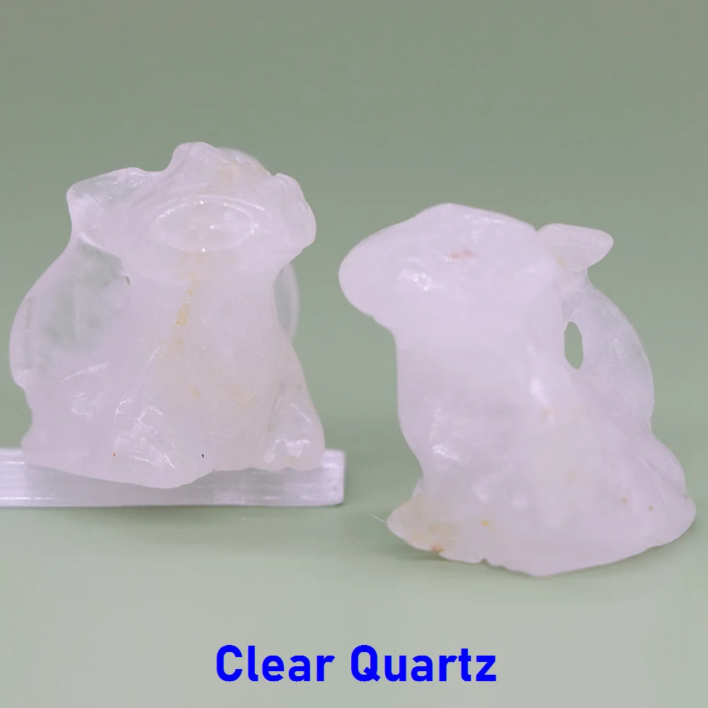3x Hand-Carved Crystal Dragon – 30 mm “Toothless” Mini Figurine (Multi-Stone Collection)
